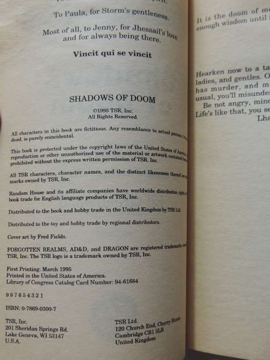 Shadows of Doom, The Shadow of the Avatar Book 1, Forgotten Relams - Ed Greenwood