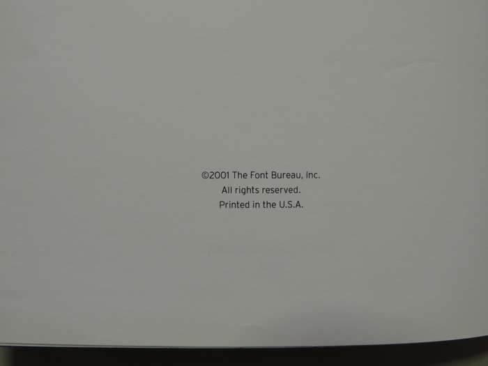 Font Bureau Type SpecimansPub 2001