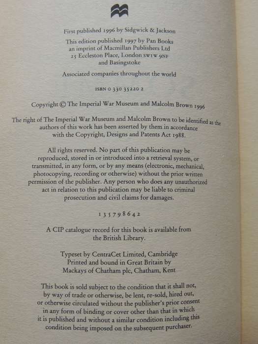 The Imperial War Museum: Book Of The Somme  - Malcolm Brown