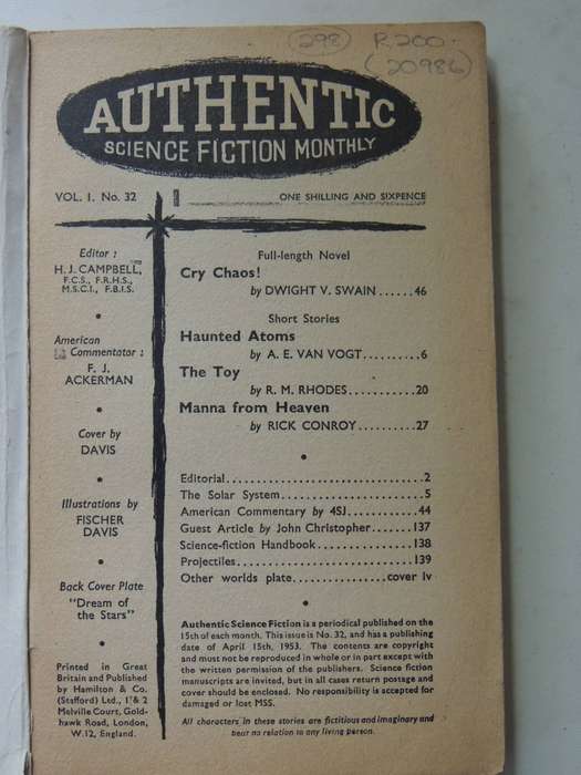Authentic Science Fiction No. 32ed H.J. Campbell