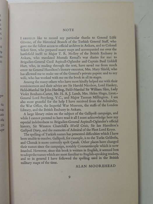 Gallipoli - Alan Moorehead   1st Edition 1956