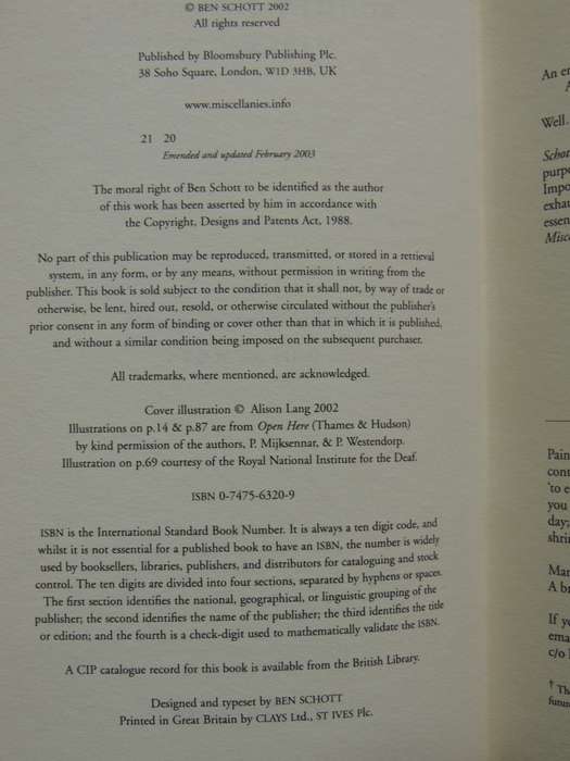 Schott's Original Miscellany - Ben Schott