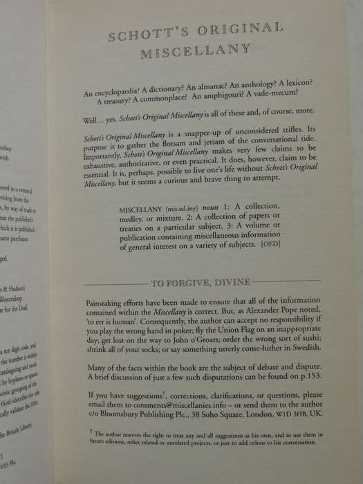 Schott's Original Miscellany - Ben Schott