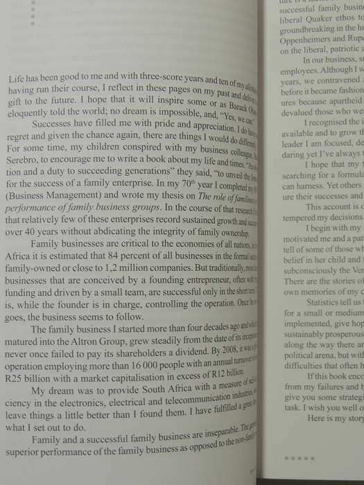 In Pursuit Of A Dream: Bill Venter And The Altron Story -Inscribed By Bill Venter, Craig Venter & RV