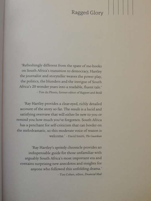 Ragged Glory: The Rainbow Nation In Black And White - Ray Hartley   (inscribed)