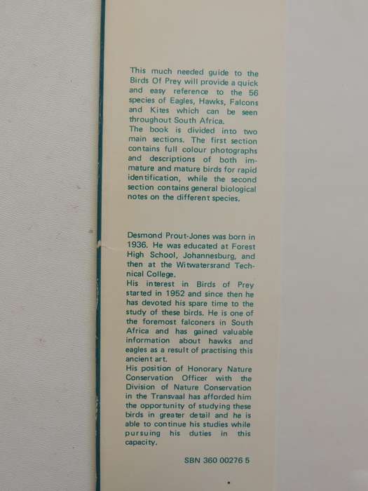 An Introduction To The Birds Of Prey Of South Africa  - D.V. Prout-Jones   (signed)