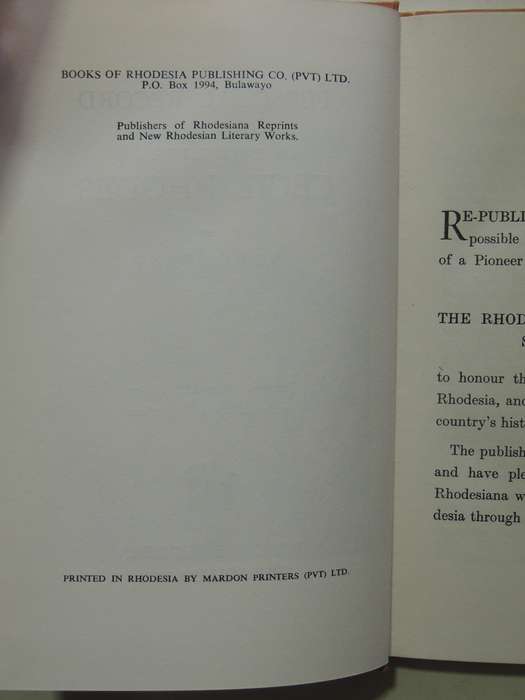 A Personal Record Of Some Incidents In The Life Of Cecil Rhodes - Vere Stent