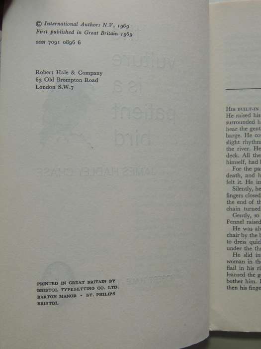 The Vulture Is A Patient Bird  - James Hadley Chase   1st UK Edition 1969