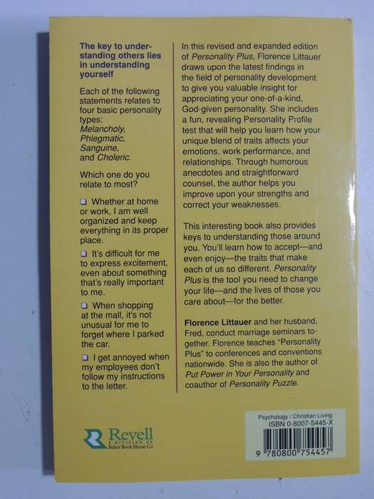 Personality Plus,  How to Understand Others by Understanding Yourself - Florence Littauer