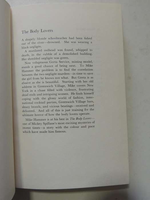 The Body Lovers - Mickey Spillane    1st UK Edition 1967
