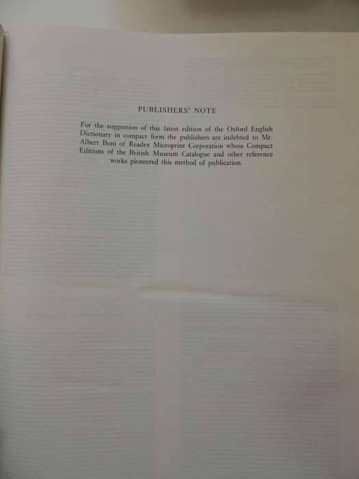 The Compact Edition of the Oxford English Dictionary, Complete Text, Reproduced Micrographically, 2V