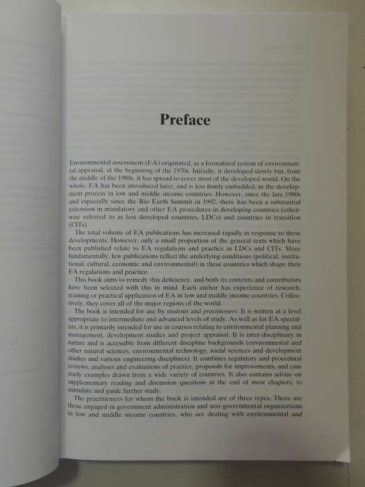 Environmental Assessment in Developing and Transitional Countries - Ed Norman Lee, C George