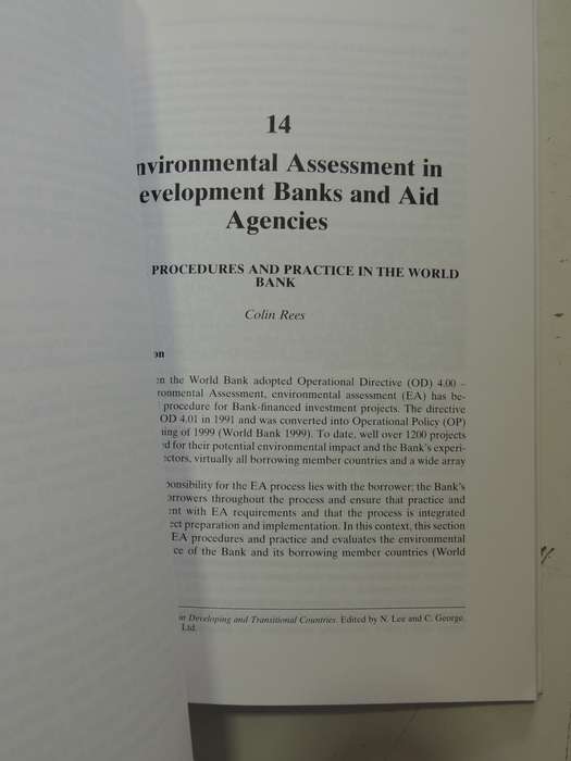 Environmental Assessment in Developing and Transitional Countries - Ed Norman Lee, C George