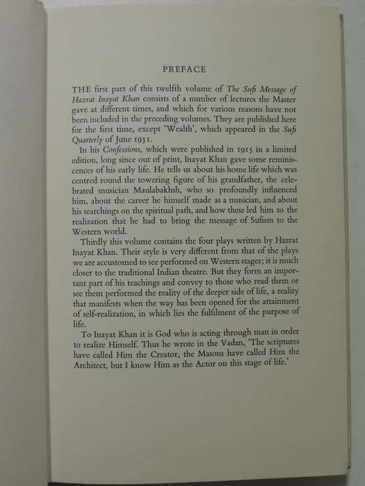 The Sufi Message Of Hazrat Inayat Khan: Vol XII The Vision Of God And Man, Confessions & Four Plays