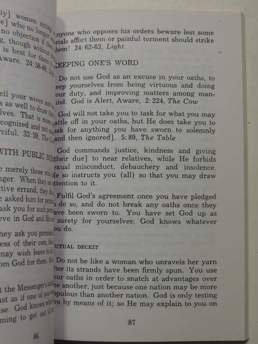 Selections From The Noble Reading: An Anthology Of Passages From The Qur'an - trans Dr. T.B. Irving