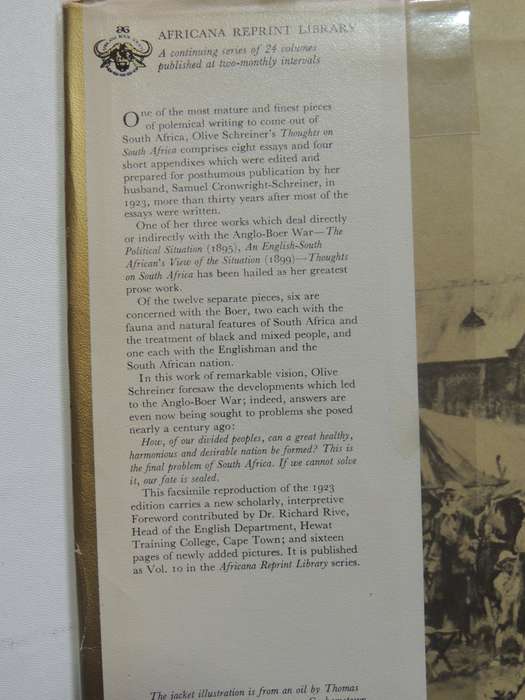 Thoughts On South Africa - Olive Schreiner