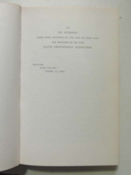 Thoughts On South Africa - Olive Schreiner
