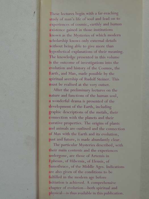 Mystery Knowledge and Mystery Centres 14 Lectures Given in Dornach November 1923 - Rudolf Steiner