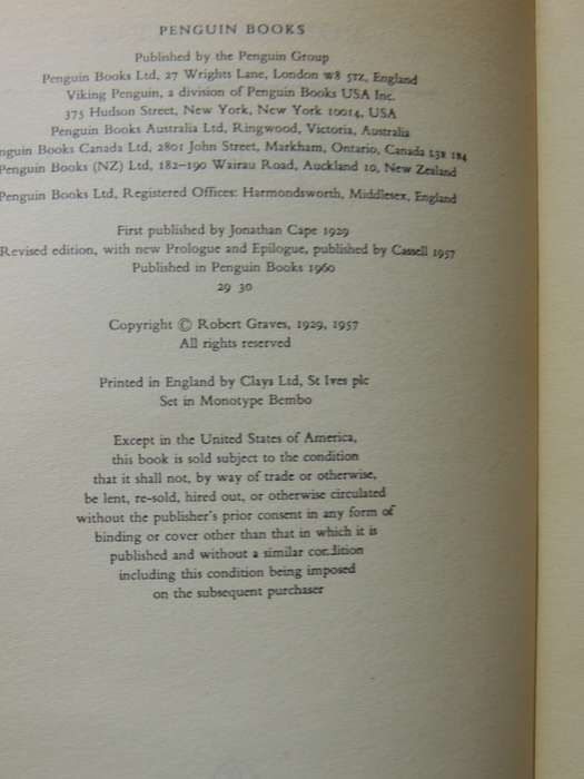 Goodbye To All That - Robert Graves