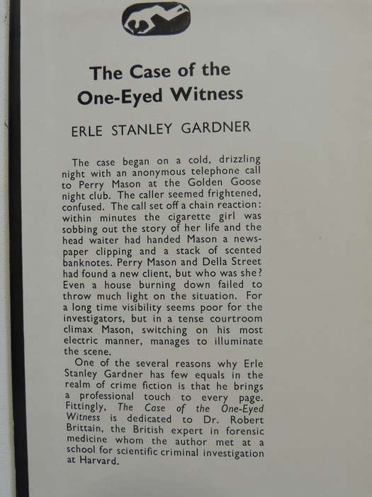 The Case Of The One-Eyed Witness - Erle Stanley Gardner  1st British Ed 1956