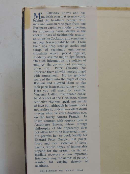 Dark Wanton  - Peter Cheyney        First Ed 1948