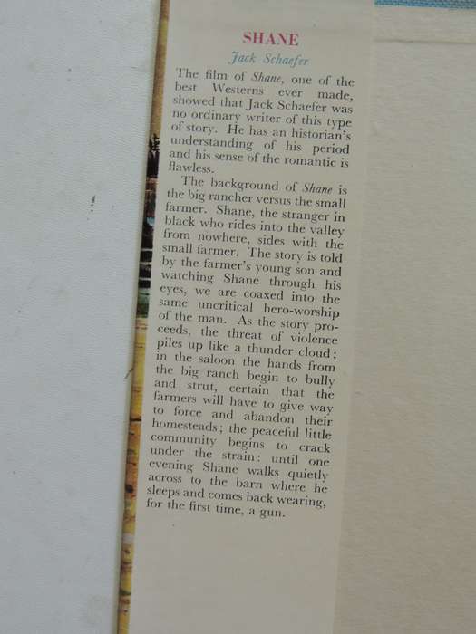 Shane -  Jack Schaefer      1st English Edition 1954