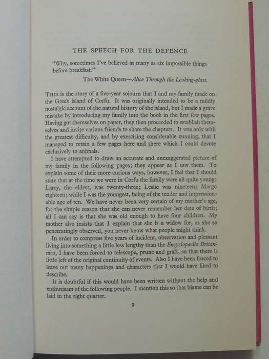 My Family And Other Animals - Gerald Durrell     1st Edition 4th Impression 1957