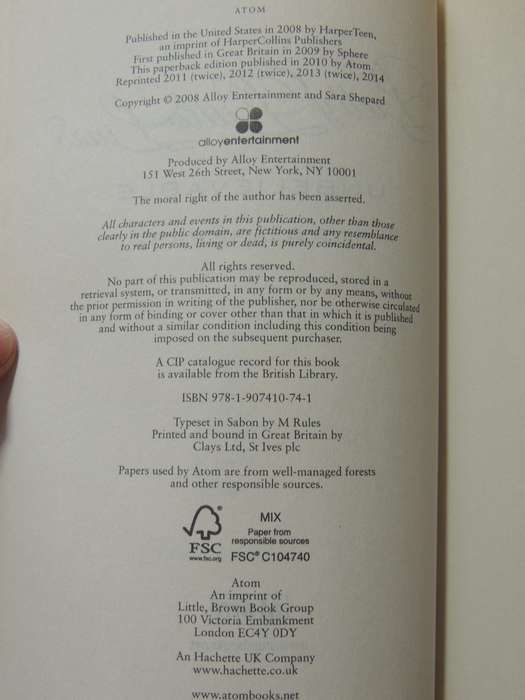 Unbelievable - Pretty Little Liars Book 4 - Sara Shepard