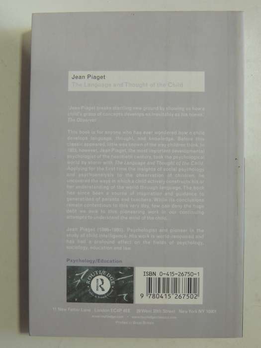 The Language and Thought of the Child - Jean Piaget    3rd Ed.