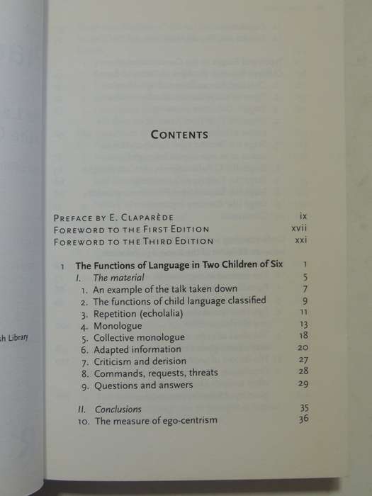 The Language and Thought of the Child - Jean Piaget    3rd Ed.