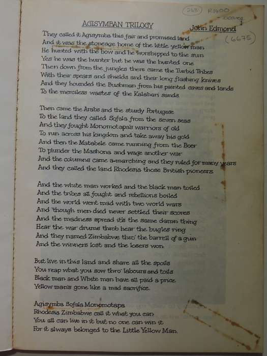 The Story Of Troopiesongs And The Rhodesian Bush War  John Edmond