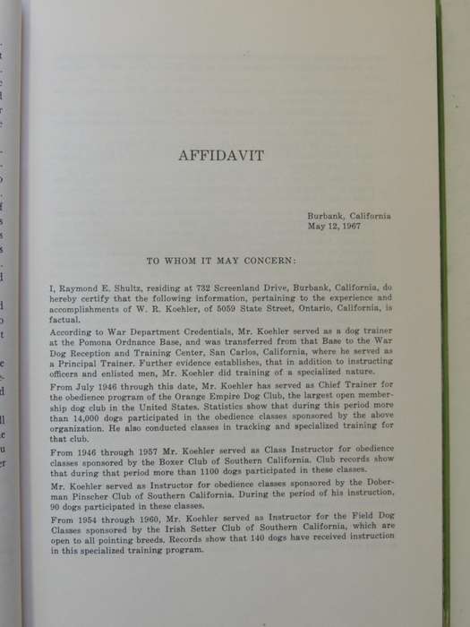 The Koehler Method Of Open Obedience For Ring, Home And Field - William R Koehler