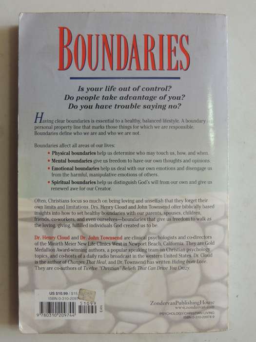 Boundaries, When to Say YES, When to Say NO, To Take Control of Your LifeHenry Cloud, John Townsend