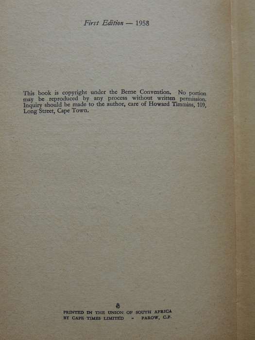 South African Beachcomber - Lawrence G. Green  1958 1st edition