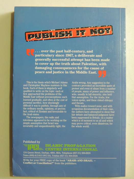 Publish It Not: The Middle East Cover-Up - Christopher Mayhew & Michael Adams