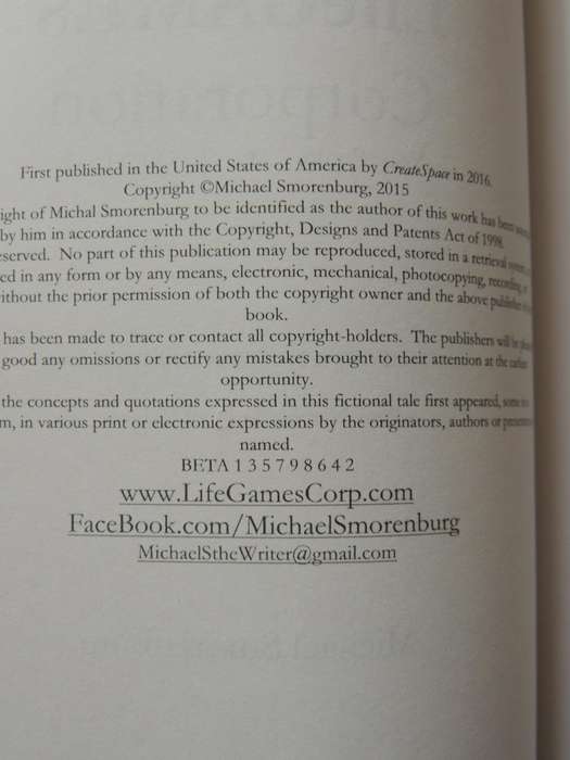 LifeGames Corporation - Michael Smorenburg    (Limited Edition 46/50)