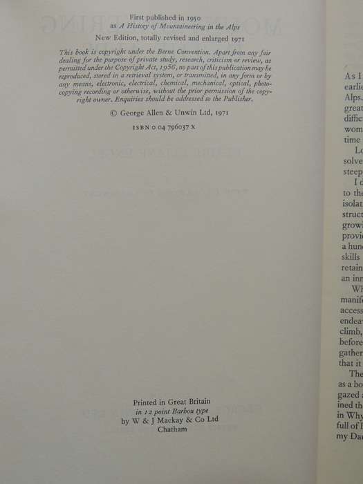 Mountaineering In The Alps: An Historical Survey- Claire Eliane Engel