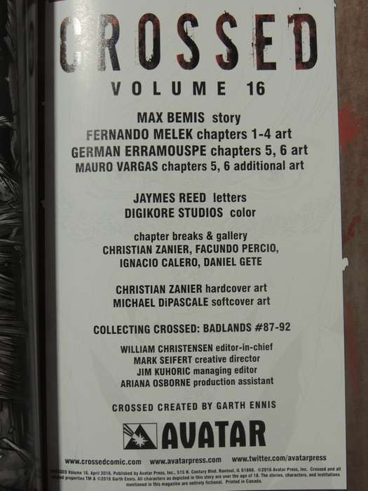 Crossed Vol 16: BadlandsMax Bemis & Fernando Melek