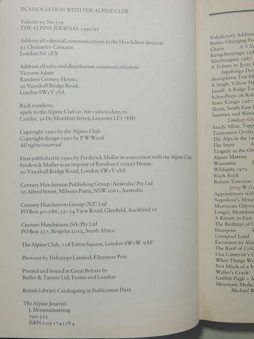 The Alpine Journal 1990/91