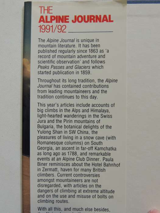 The Alpine Journal 1991/92