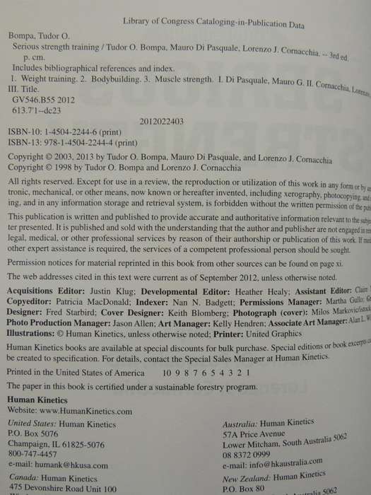 Serious Strength Training - Tudor Bompa, Mauro Di Pasquale & Lorenzo Cornacchia (Third Edition)