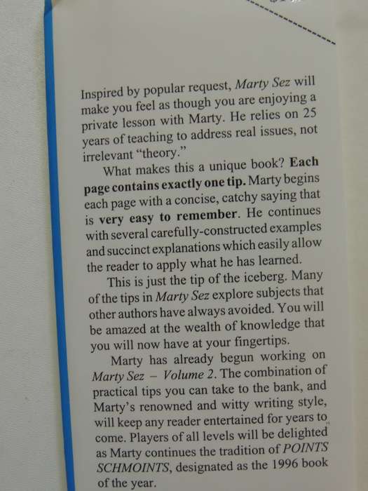 Points Schmoints Series Marty Sez Bergen's Bevy of Bridge Secrets - Marty Bergen Inscribed