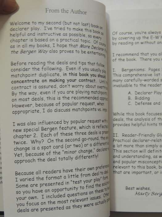 More Declarer Play the Bergen Way, How to Make More Contracts - Marty Bergen Inscribed