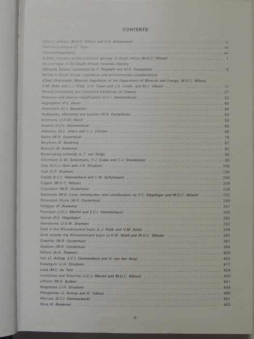 The Mineral Resources Of South Africa- ed. M.G.C. Wilson & C.R. Anhaeusser   6th Edition