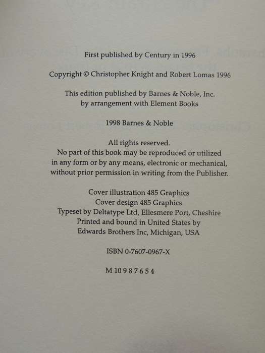 The Hiram Key: Pharaohs, Freemasons & Discovery Of Secret Scrolls Of JesusChristopher Knight, R L