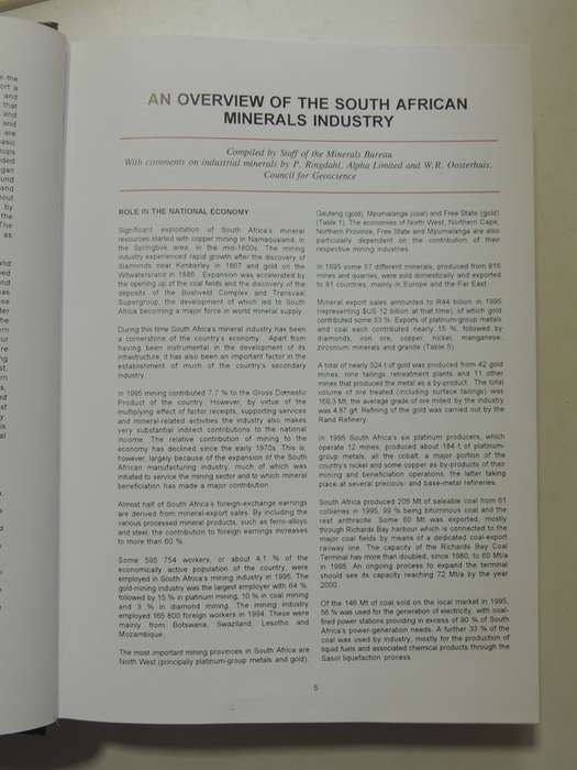 The Mineral Resources Of South Africa- ed. M.G.C. Wilson & C.R. Anhaeusser   6th Edition