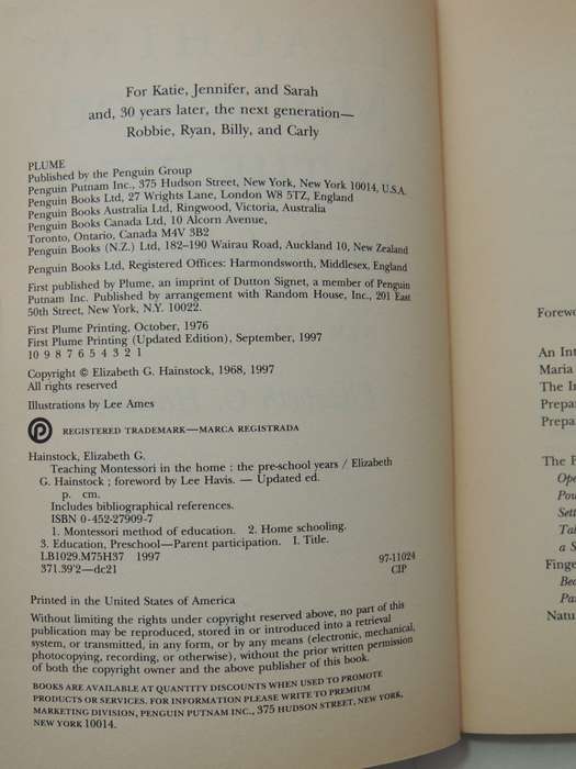Teaching Montessori In The Home: The Pre-School Years - Elizabeth G. Hainstock   (Updated Edition)