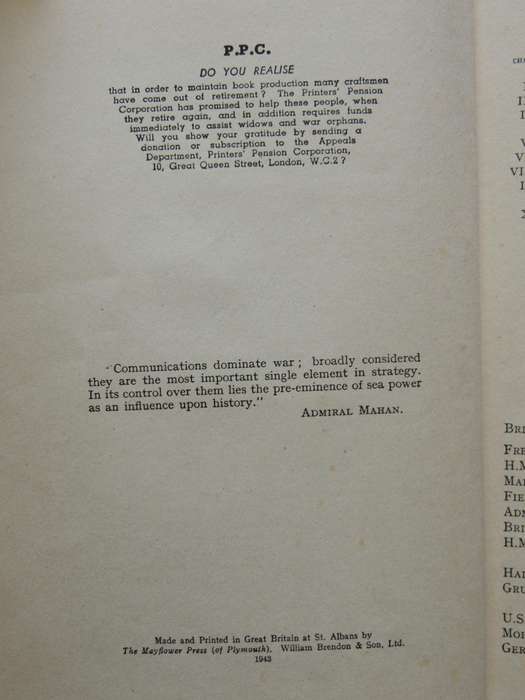 Sea Power In The Second World War (1943) - Lord Strabolgi, R.N.