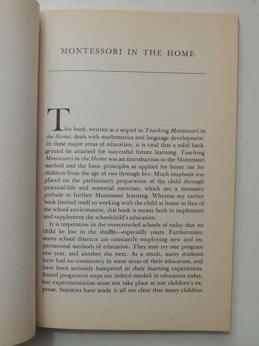 Teaching Montessori In The Home: The Pre-School Years  - Elizabeth G. Hainstock