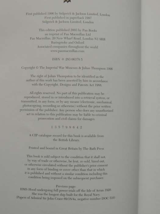 The Imperial War Museum Book Of War At Sea The Royal Navy In The Second World War  Julian Thompson